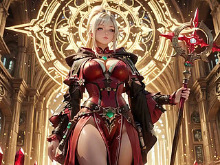 Red & Black Armor Witch! Forbidden Casting in the Gothic Library.