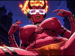 Fire element demon sexy pose (Ai animation)