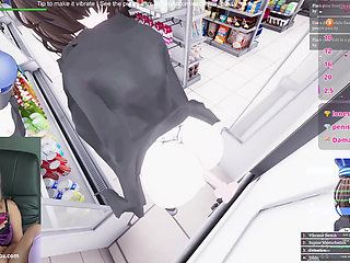 Cute Pervert Streamer Playing Secret Flasher Manaka Hentai Game Masturbation