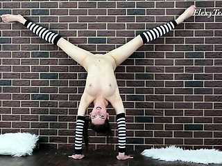 Beautiful teen brunette Jessica Sinn masturbates