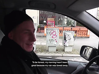 Horny milf fucked in car: threesome in parking lot: melina pure! Steven shame