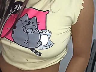 18 year old brunette big saggy tits from New York United States fucking her stepbrother's big dick nosn