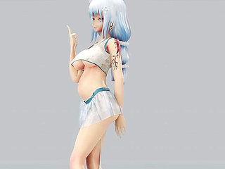 [mmd] Girl Frontline Hk416- Rumor Transparent Miniskirt Pregnancy Half Breasts Exposed