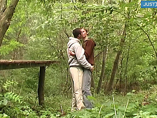 Peter blows by the river outdoor, naked, cum