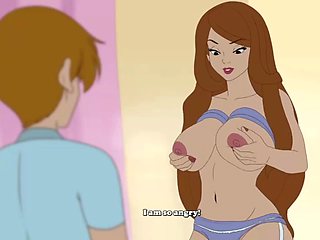 Milftoon Drama - Housewife shows off her big tits