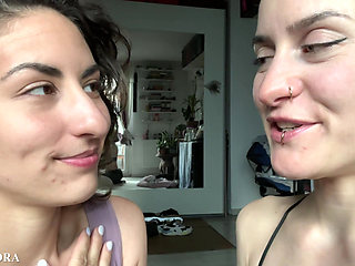 Lesbian Tongue Kissing Making Out with Tula Vida