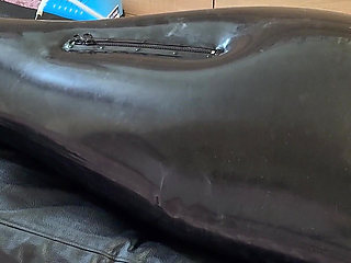 Wife Punishes Her Slave in Full-body-inflate Latex Bag - Estim - Restricted Breathing - Bagged