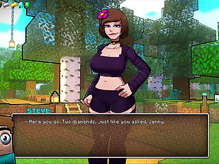 HornyCraft Minecraft Parody - Steve Gets Sloppy Handjob from Jenny for a Diamond