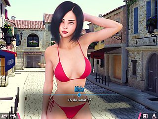 Teen redhead stars in a double homework porn game