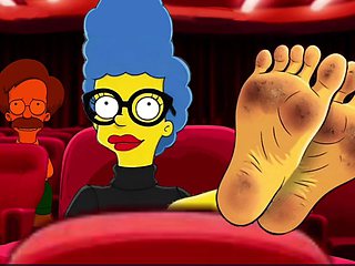 Tarantino Parody. Once Upon Time a... Housewife Mrs Sinpsom Teases with Dirty Feet. Cartoon Foot Fetish