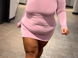 Leg Tease - Big Booty - Feet Fetish - Mini Skirt - Walking - Platform High Heels