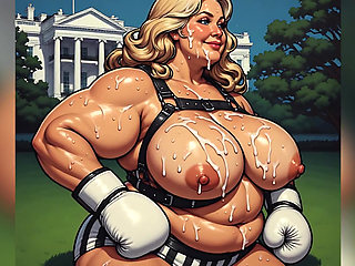Strong BBW Women Covered in Cum Art