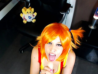 Misty Cosplay Blowjob. POV & Eye Contact