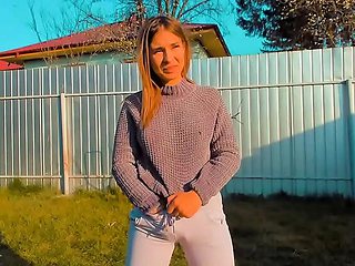 Cosplay Slut Fingering Herself Outside On Webcam