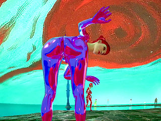 3D RTX 60 FPS Animation - Big Ass - Realistic Animation - Purple Chrome Sex Bot Doll - Ass Focus - Realistic Physics - Striptease