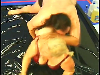 An oiled hairy BBW fucks with her fucker