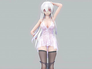 Weak Brown Eyed Girls Sheer Tight Dress Black Lace Panties