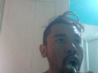 Washing my face in the morning