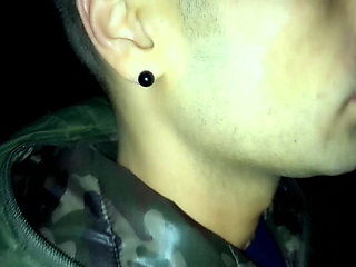 Outdoor Night Walking with Face Covered by Cum and Cum Tasting