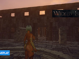 EP7: Building the Stone House Kitchen, Bed & Bath in Wicked Island (Gameplay)