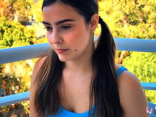 Violet Dawns Perky Tits Bounce While She Rides Alex Jetts Cock Outdoors in Wild Te