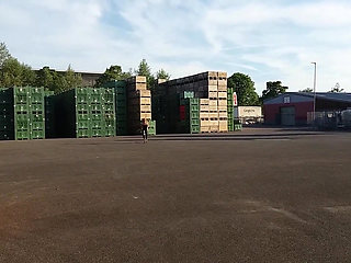 Granny Walking Outside in Black Leggins