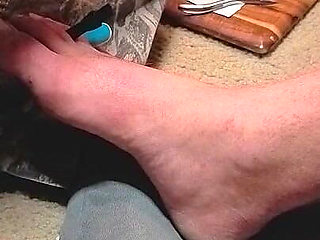 Melody Gives Her Master a Pedicure