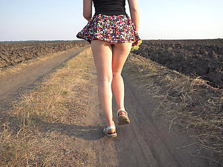 Watching Girl Walks Outdoors Upskrt Full Back Panties