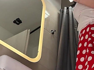 Hot Sexy Long Legs Blonde Takes Her Lace Panties off Under Her Skirt to Show Tight Pussy and Big Ass