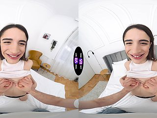 Brunette woman has sex with her boyfriend in pov