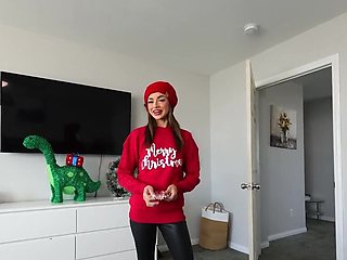 Christmas tree fucking session with a good-looking teen