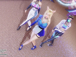 MMD KPop Demon Hunters - HUNTRX - Golden Ahri Akali Kaisa Sexy Kpop Dance League of Legends Hentai Uncensored 4K 60FPS