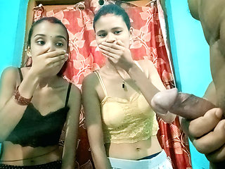 most viral indian jija sali and wife sex threesome Hindi xxx video, desi hot sali and wife tight pussy fuck with BBC jija MMS Xx